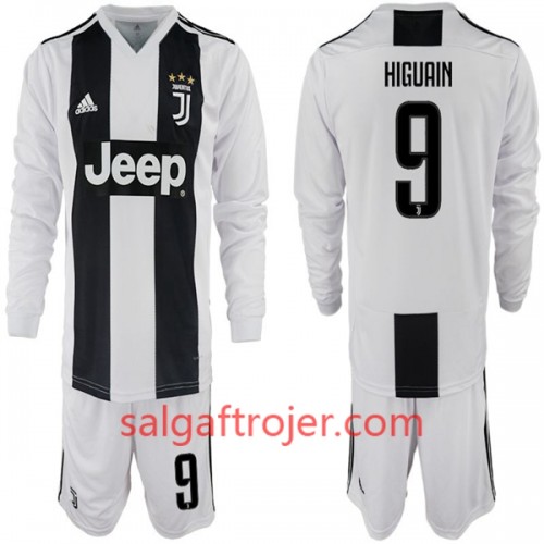 Juventus Fodboldtrøjer Gonzalo Higuain 9 Børn Hjemmebanesæt 2018/19 Langærmet Juventus Fodboldtrøjer Gonzalo Higuain 9 Børn Hjemmebanesæt 2018/19 Langærmet